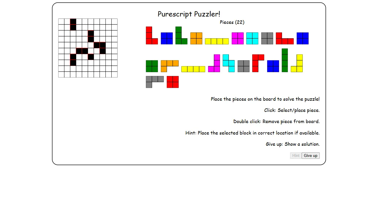 purescript puzzler 网站模板截图