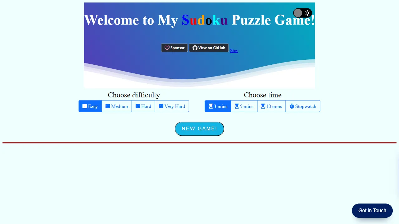 Web Sudoku Puzzle Game 网站模板截图