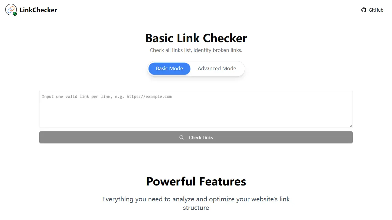 LinkChecker 网站模板截图