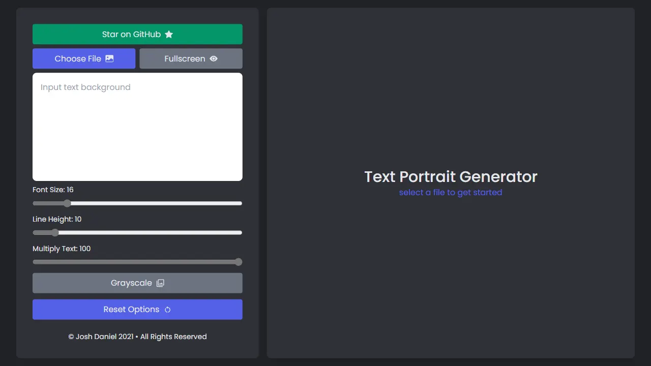 text portrait generator 网站模板截图