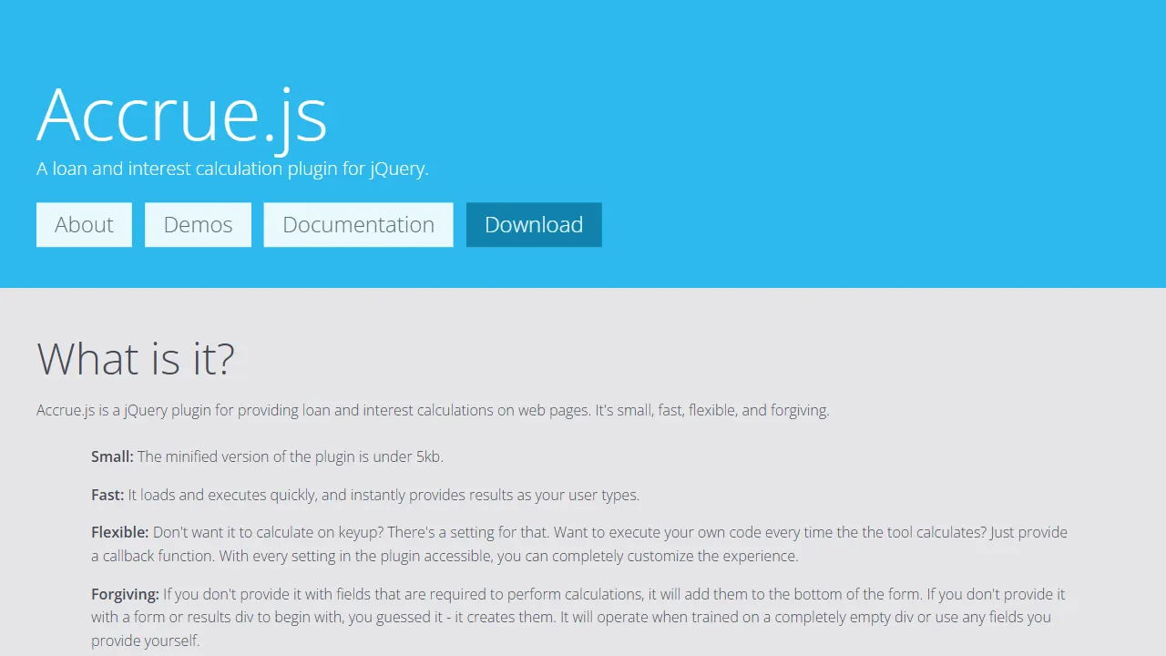 Accrue.js 网站模板截图