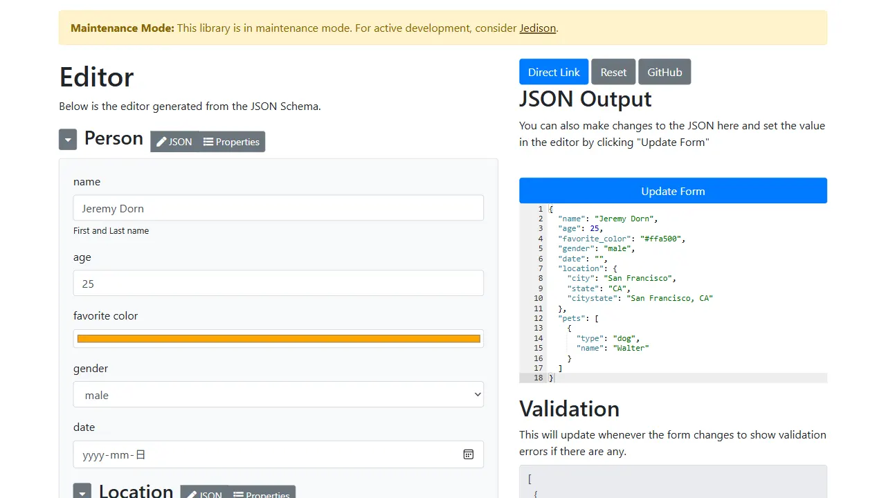 json editor 网站模板截图