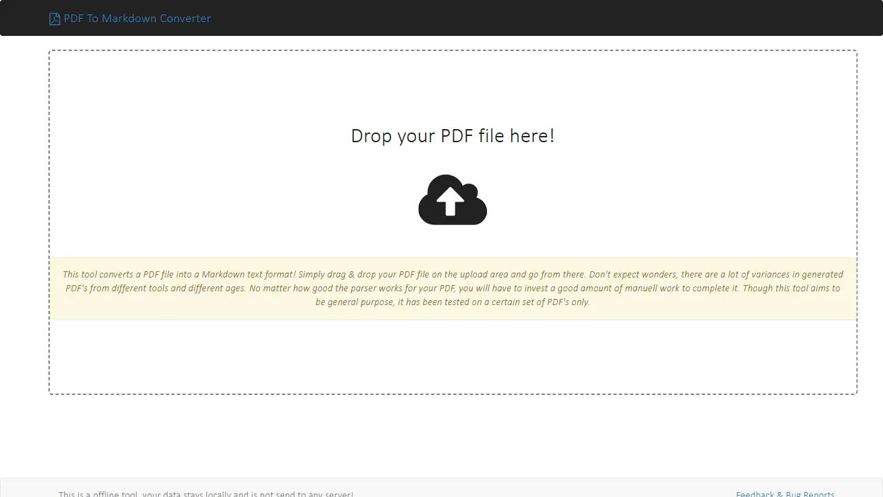 pdf to markdown 网站模板截图