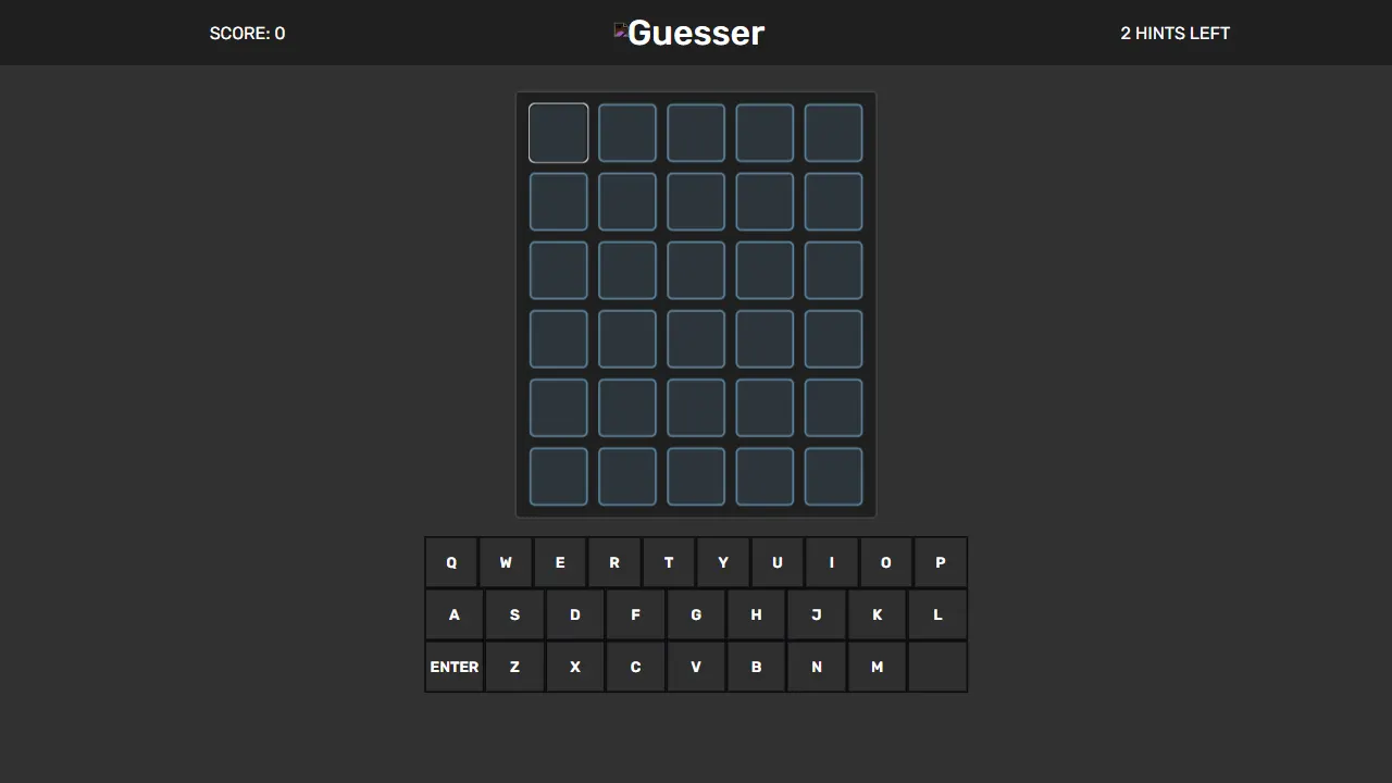 GuesserGame 网站模板截图