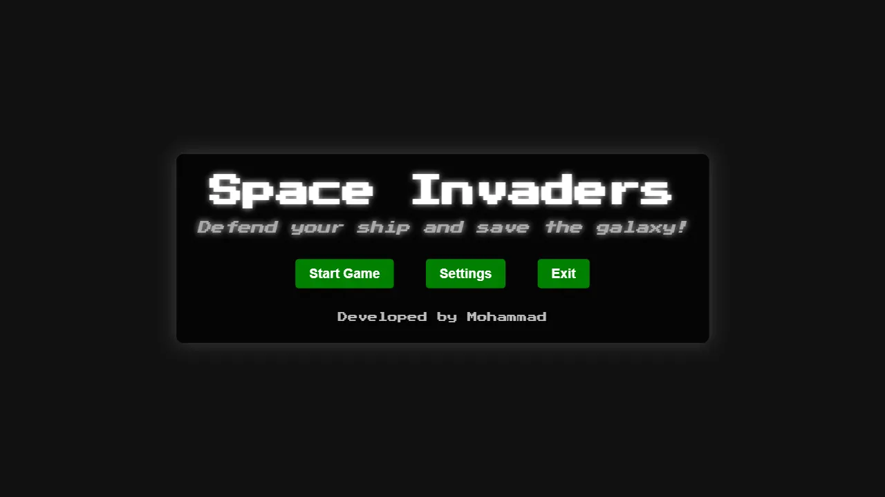 Space Invaders 网站模板截图