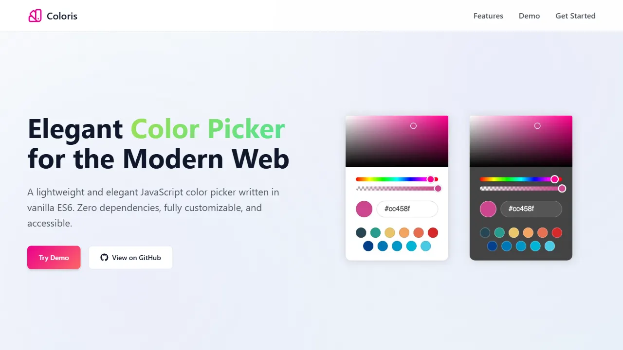 Coloris 网站模板截图