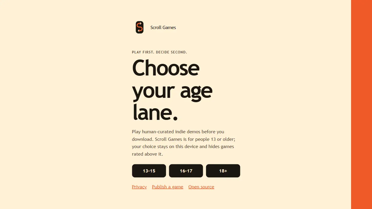 scroll games 网站模板截图