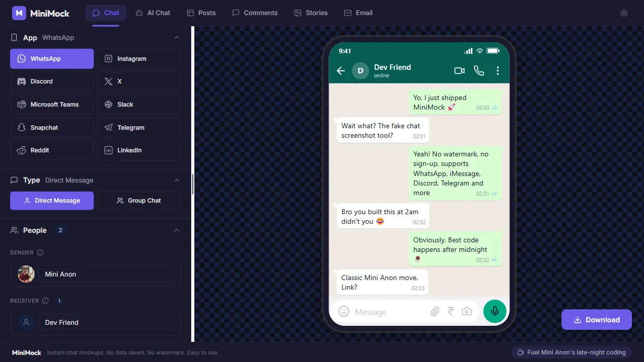 MiniMock 网站模板截图