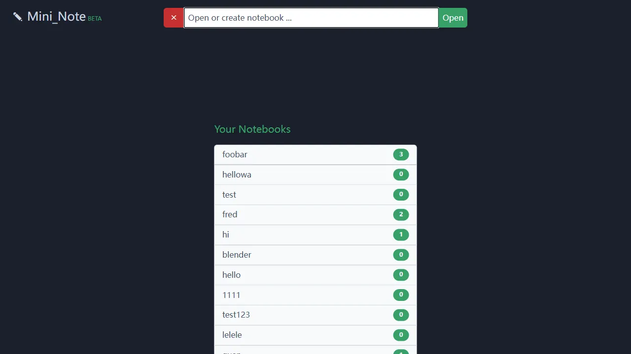 mininote 网站模板截图
