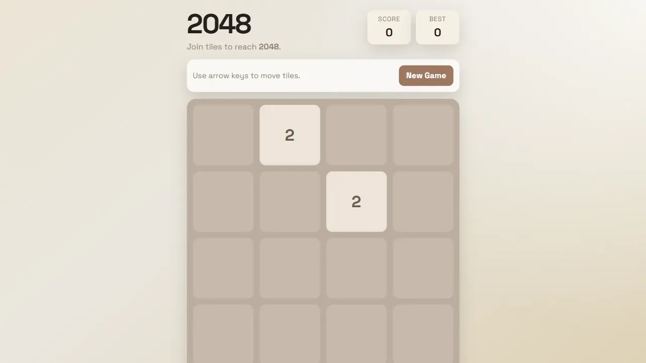 2048 Game 网站模板截图