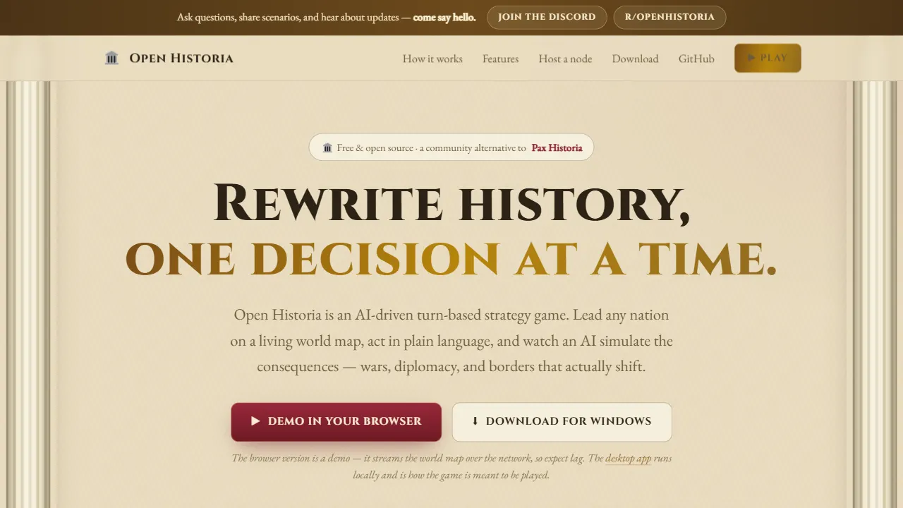 open historia 网站模板截图