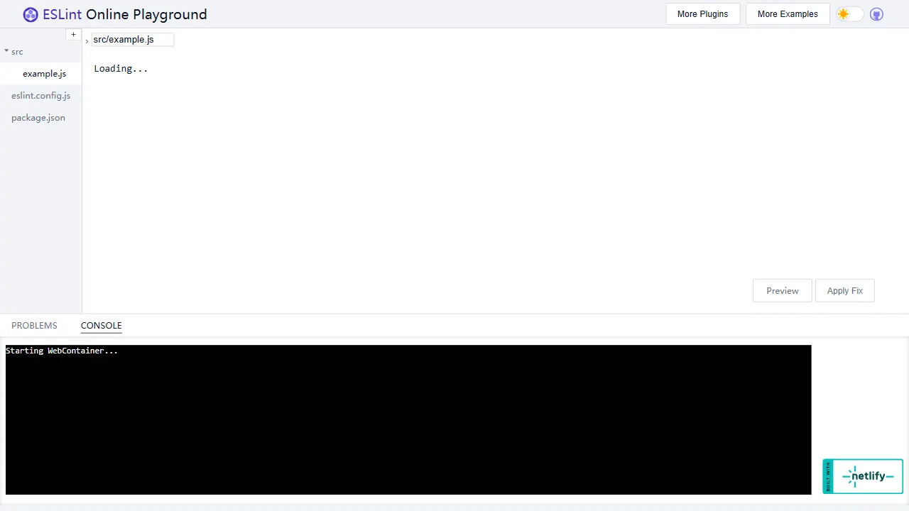 eslint online playground 网站模板截图