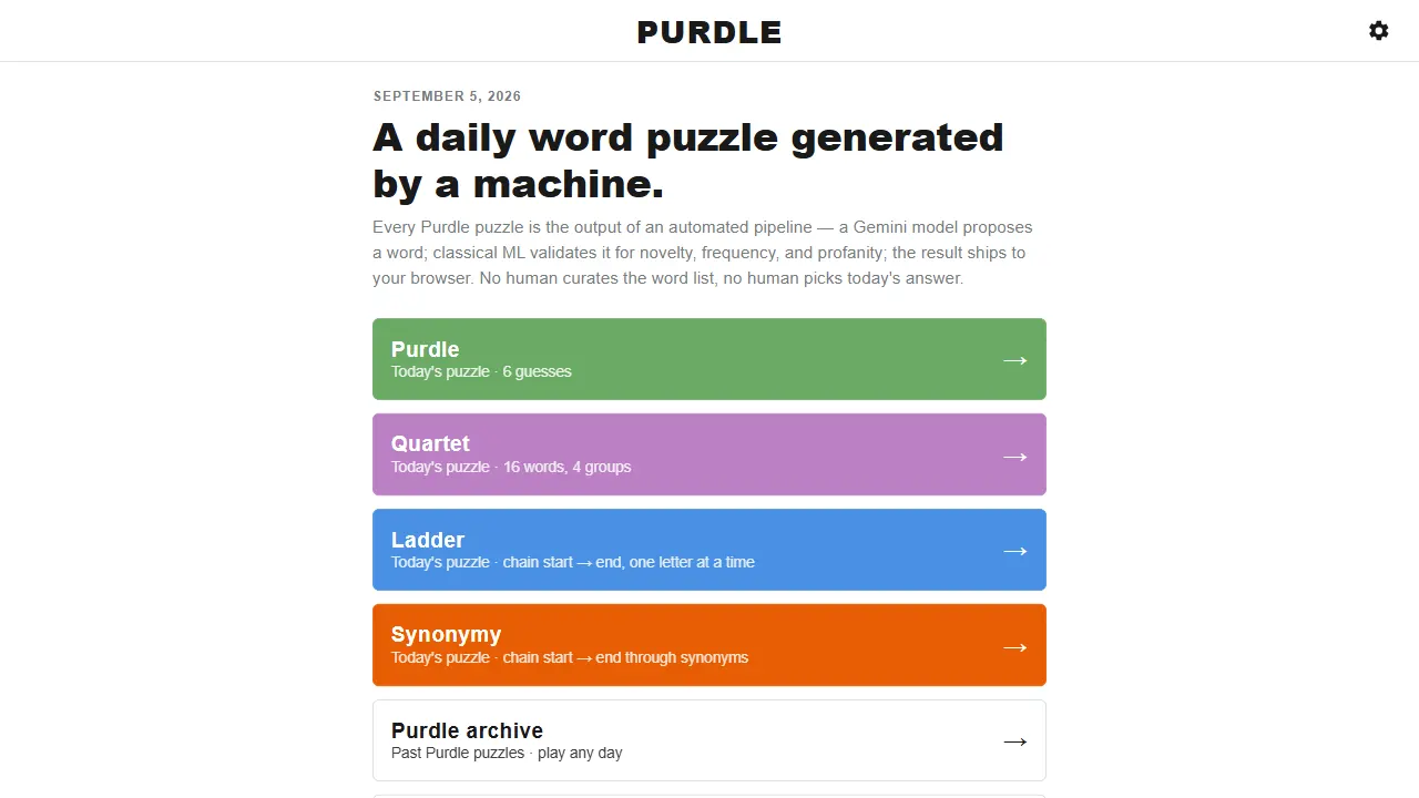 Purdle 网站模板截图