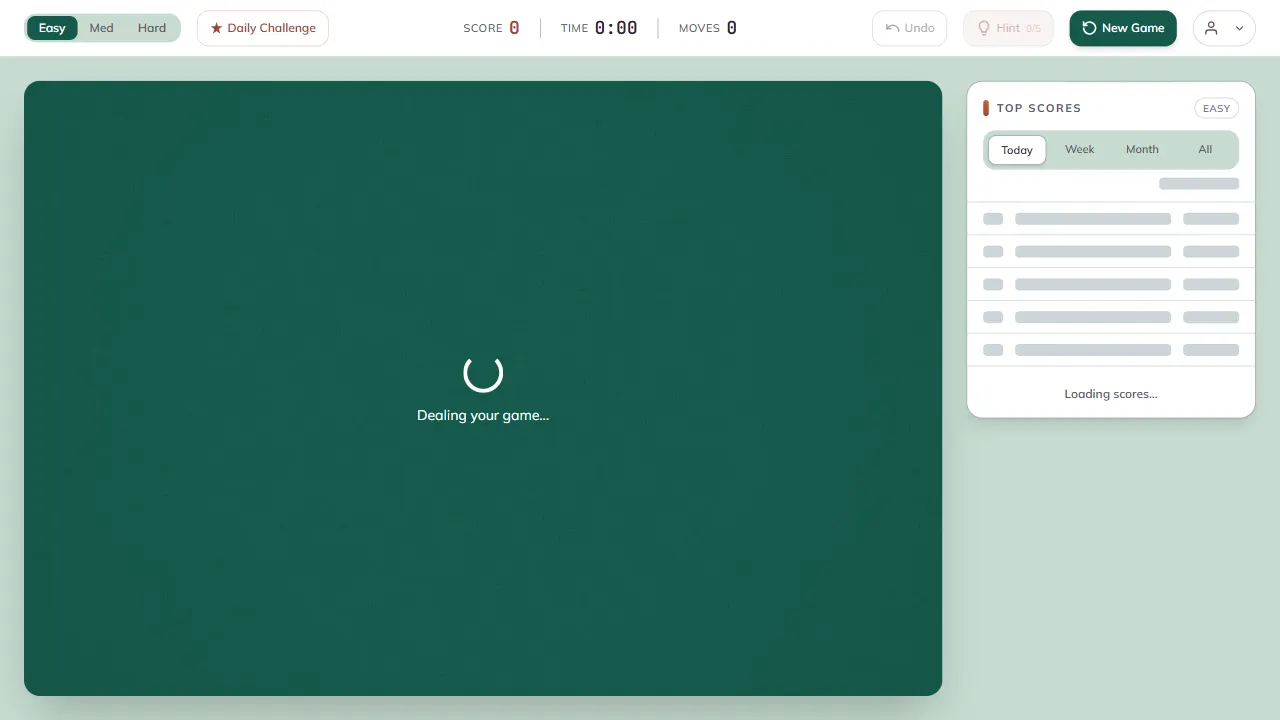freecell solitaire chrome extension 网站模板截图