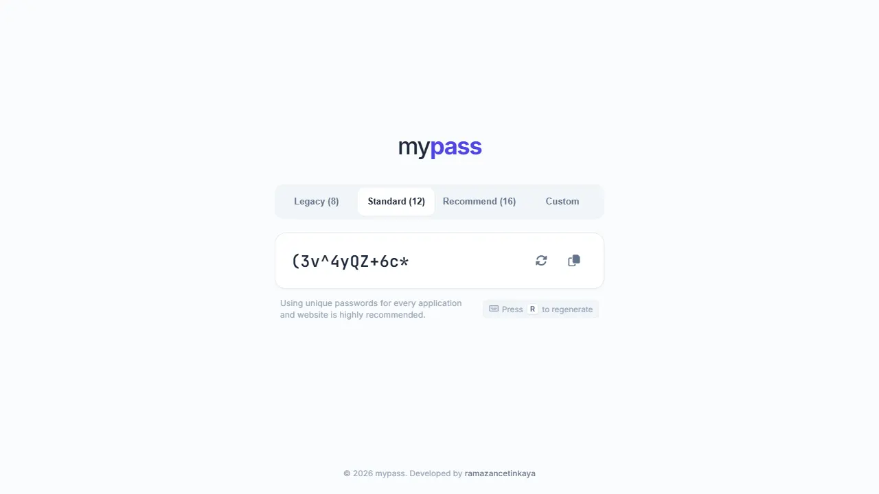 password generator 网站模板截图