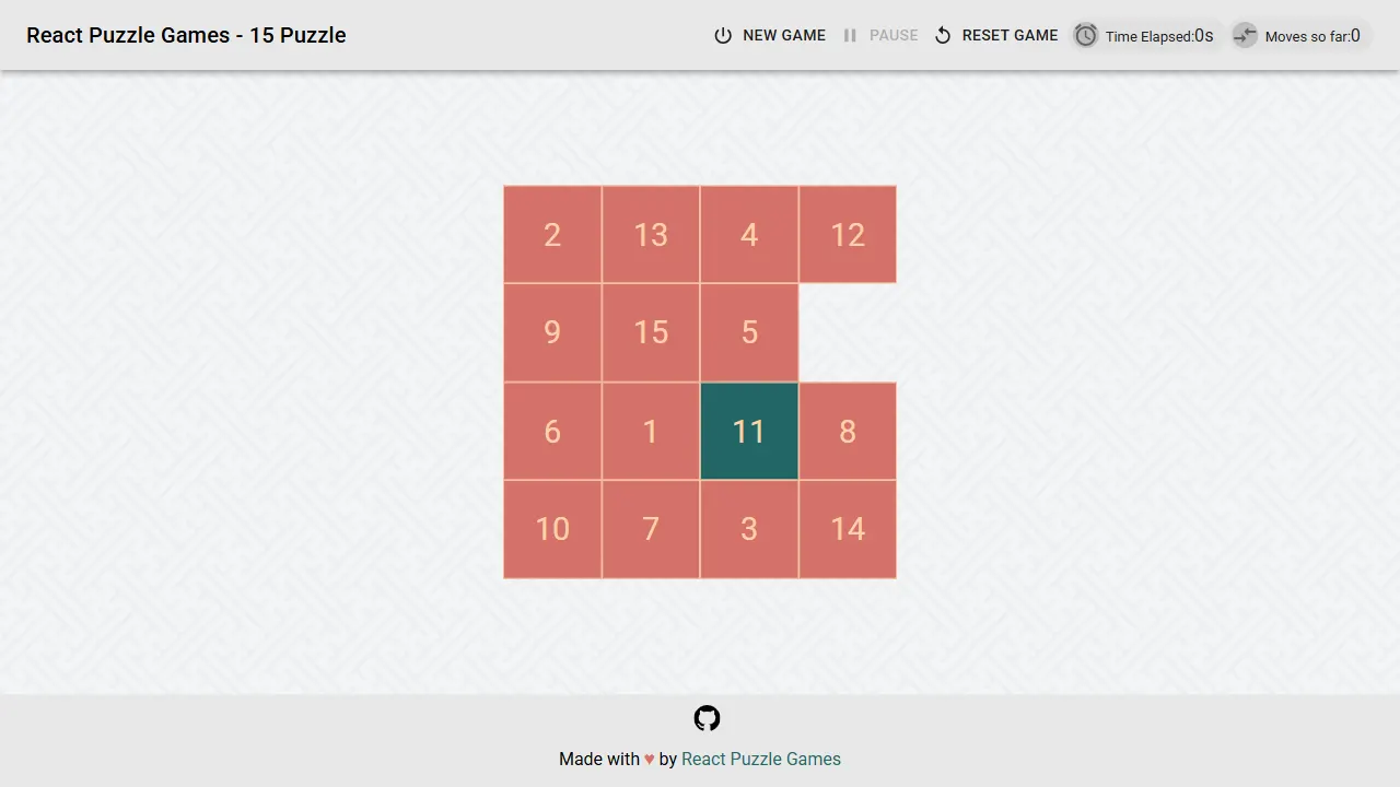 15 puzzle 网站模板截图