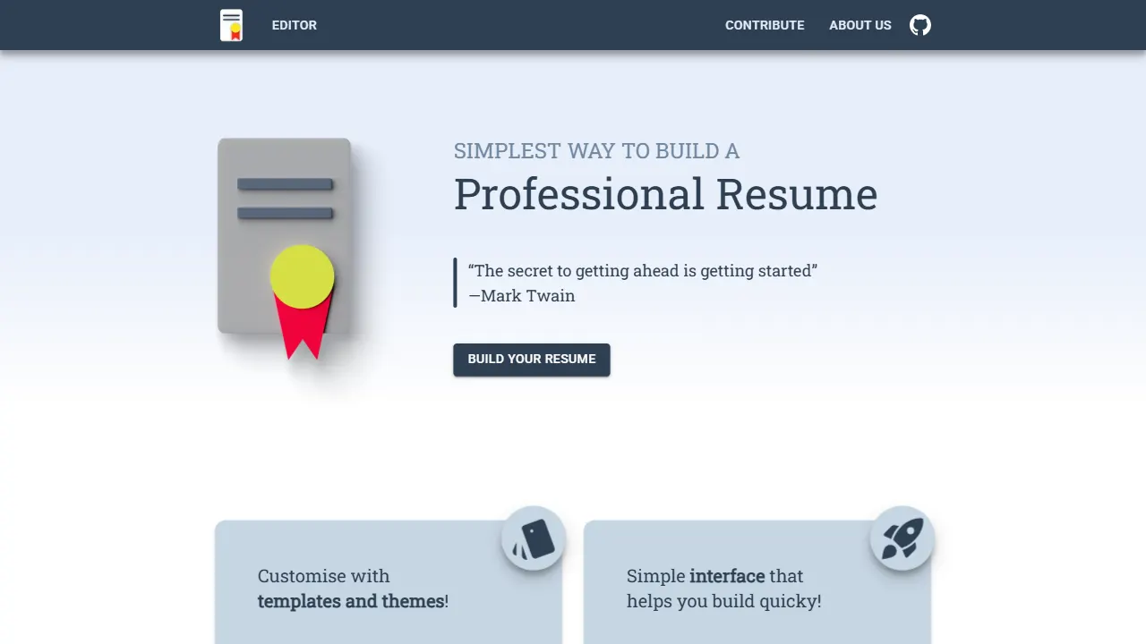 resume builder 网站模板截图