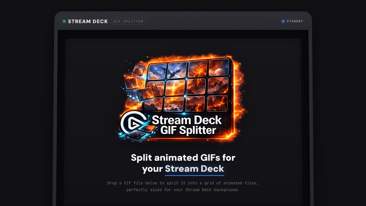 stream deck gif splitter 网站模板截图