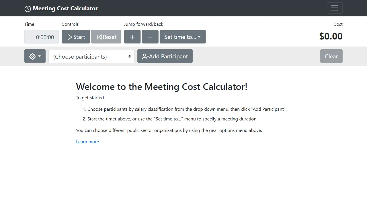 meetingcostcalculator 网站模板截图
