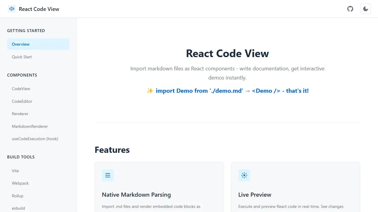 react code view 网站模板截图