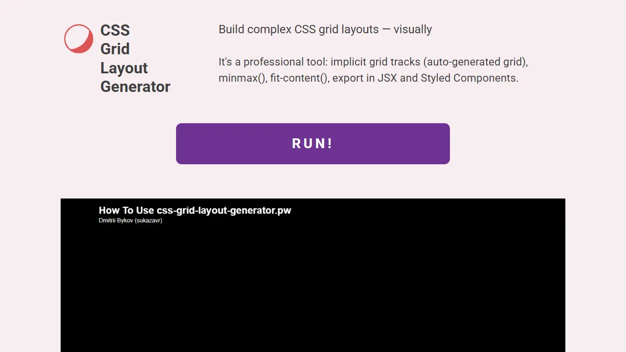 css grid layout generator 网站模板截图