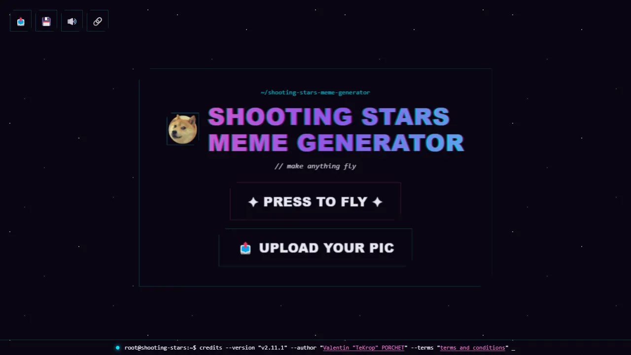 shooting stars meme generator 网站模板截图