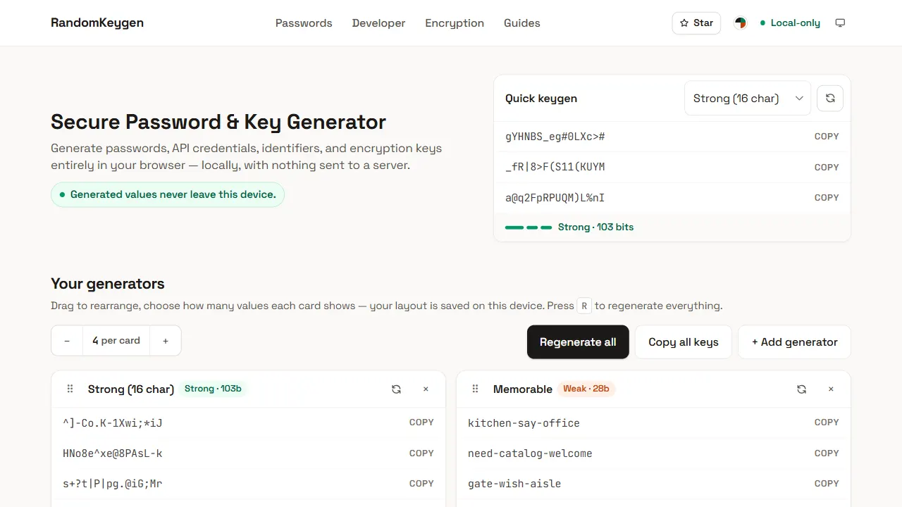 randomkeygen 网站模板截图