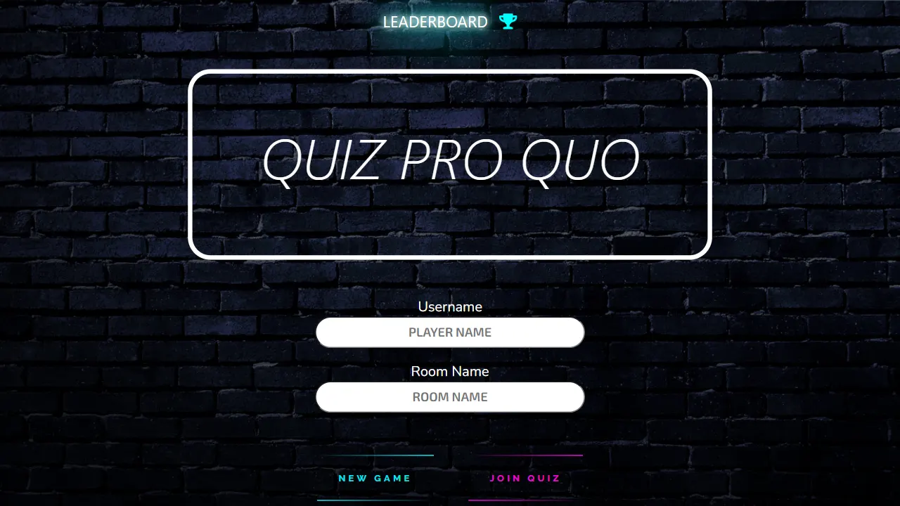 QuizProQuo 网站模板截图