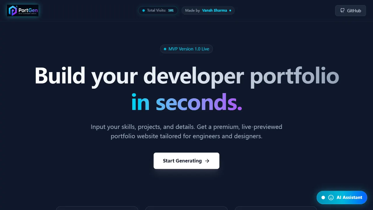 Portfolio Generator 网站模板截图