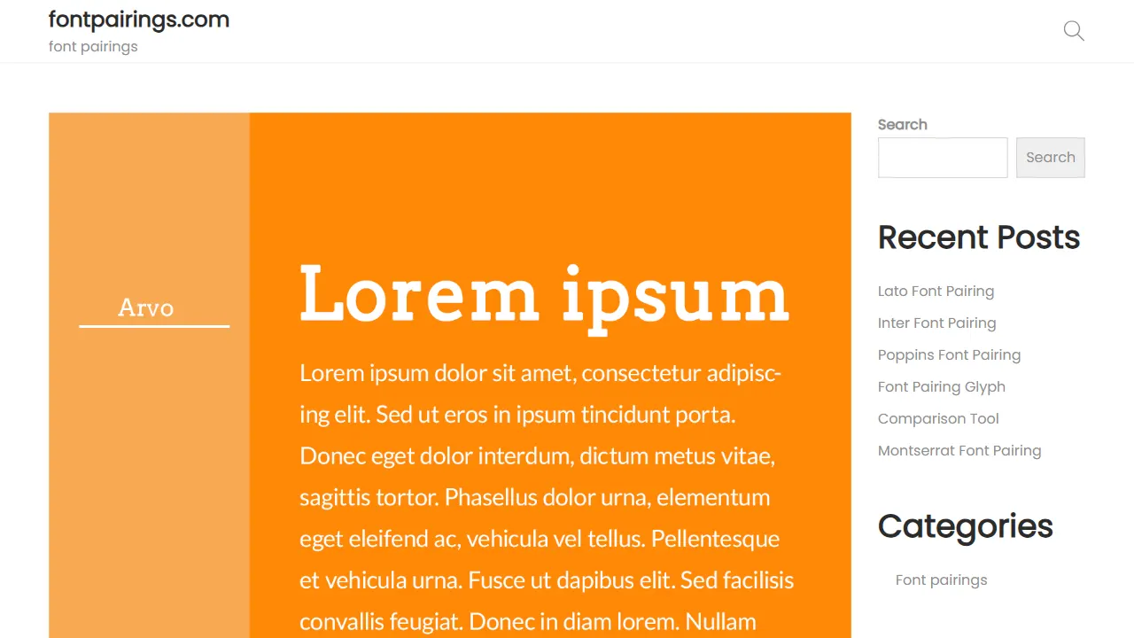 Font Pairing Tool 网站模板截图