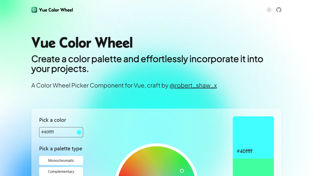 vue color wheel 网站模板截图