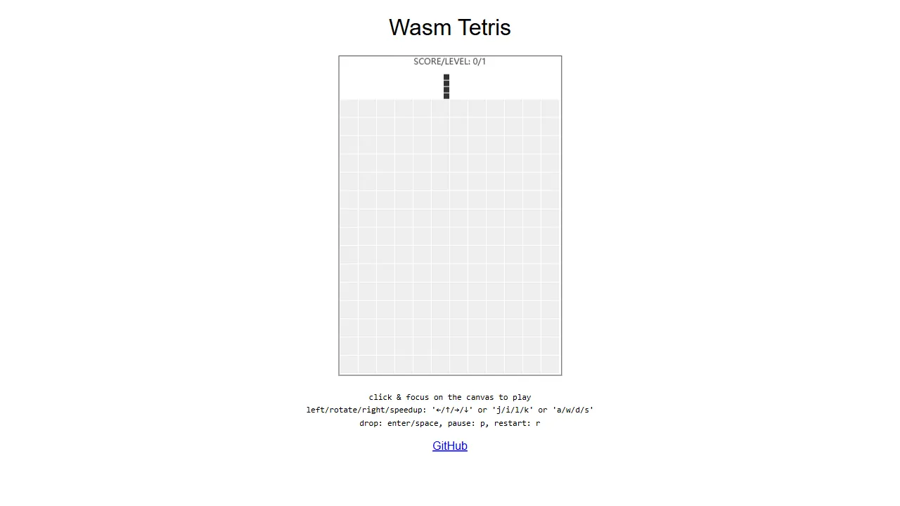 wasm tetris 网站模板截图