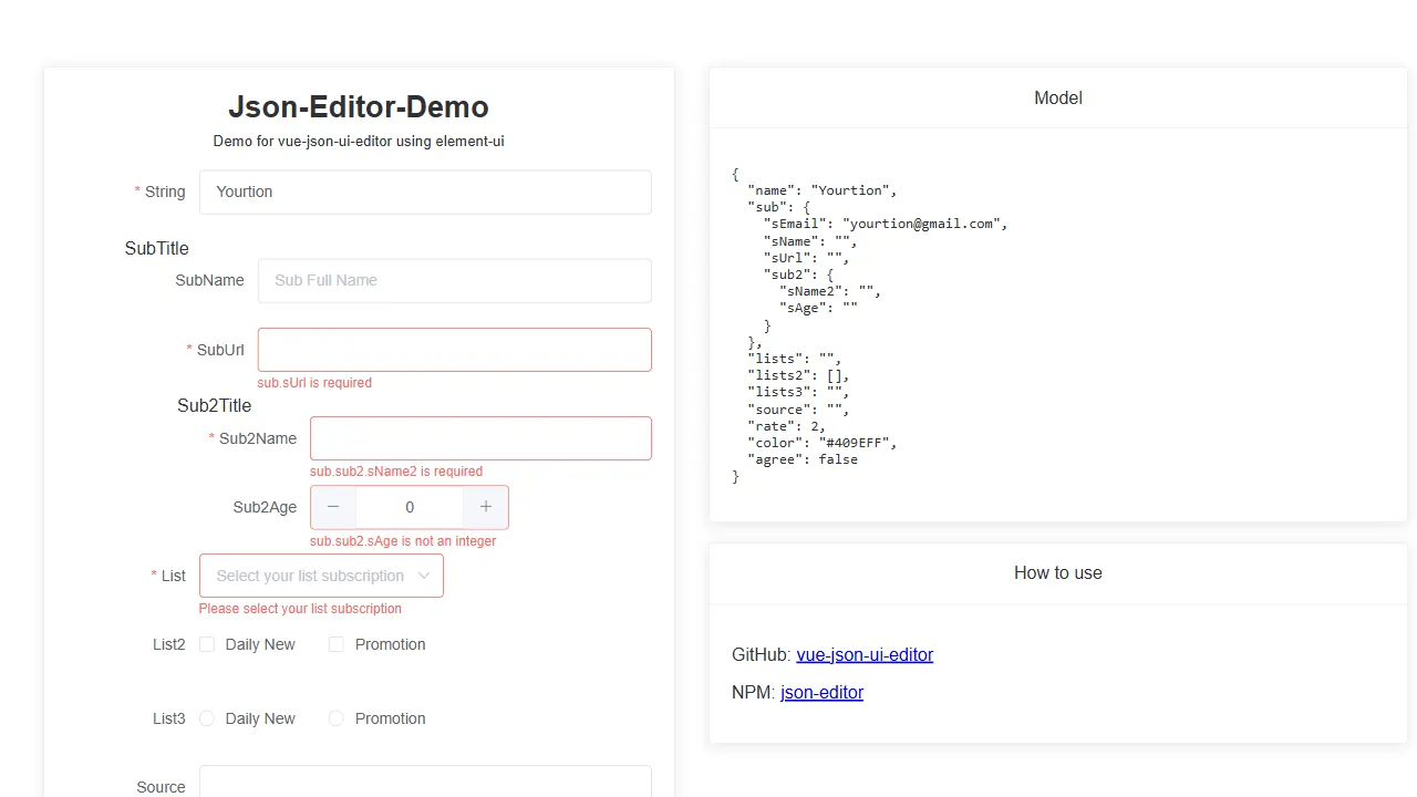 vue json ui editor 网站模板截图
