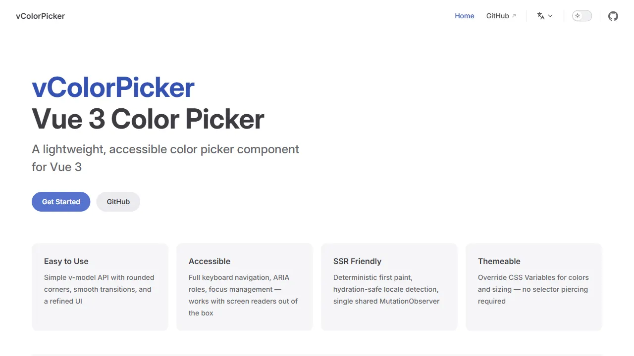 vue color picker 网站模板截图